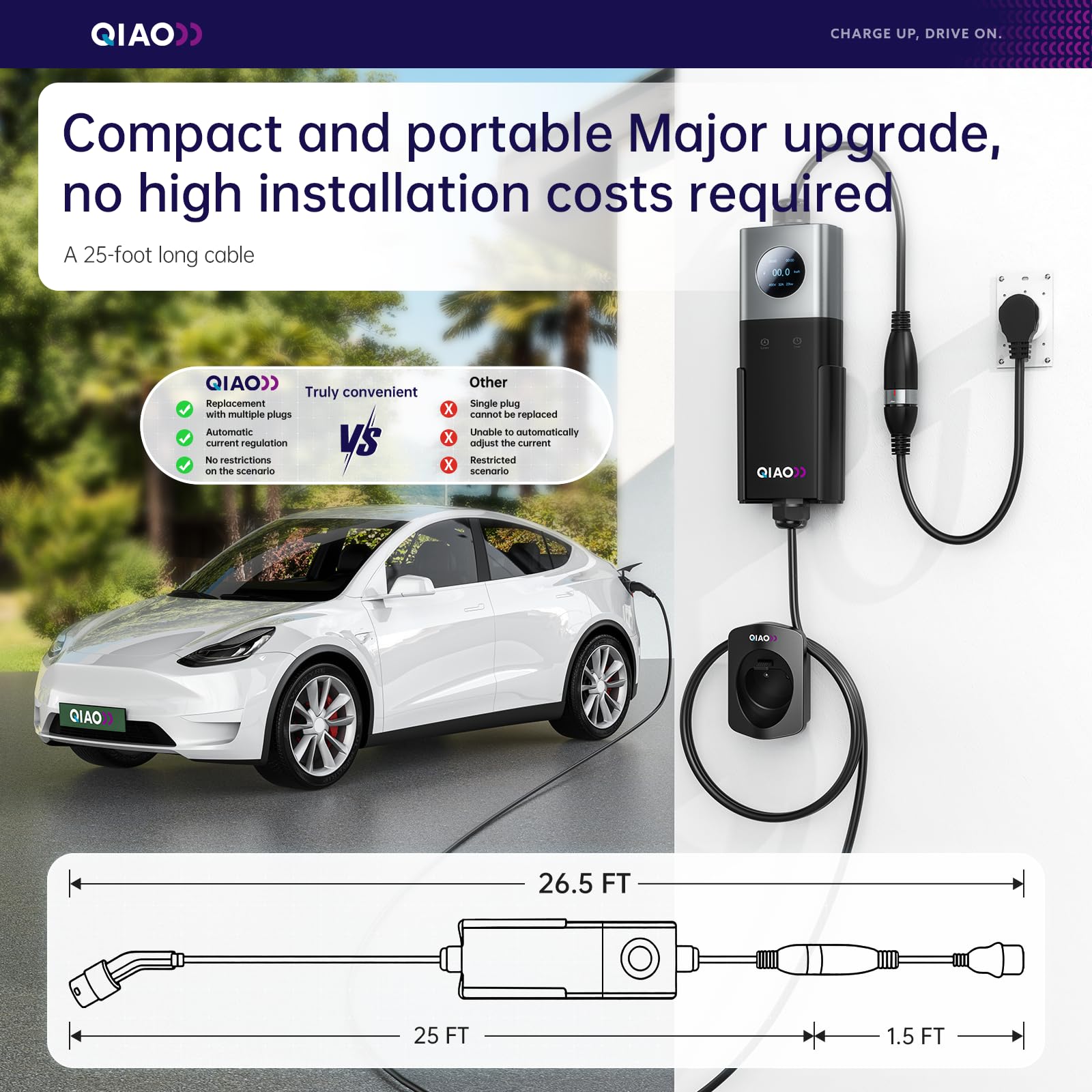 QIAO Seviye 2 Elektrikli Araç  - Ev Charging Cable incelemesi ve fiyatı